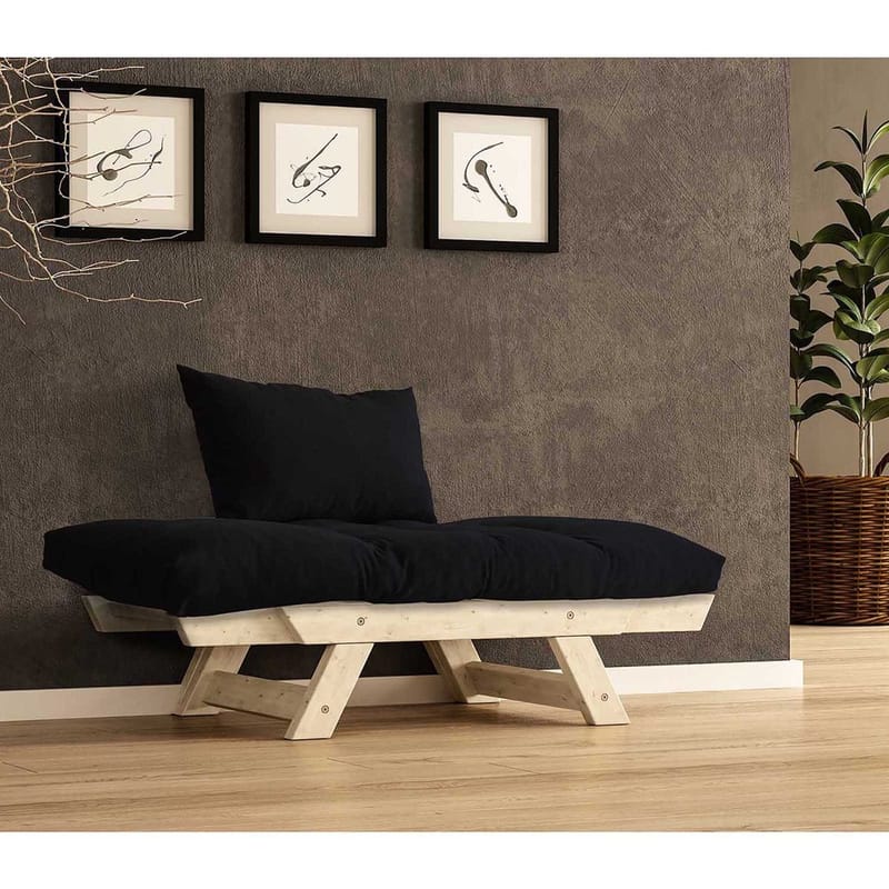 Zylar 2-istuttava Vuodesohva - Musta/Luonnonväri - Huonekalut - Sohva - Vuodesohva - 2 istuttava vuodesohva