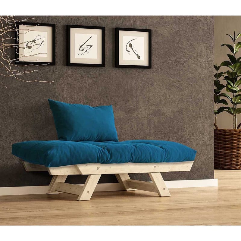 Zylar 2-istuttava Vuodesohva - Sininen/Luonnonväri - Huonekalut - Sohva - Vuodesohva - 2 istuttava vuodesohva