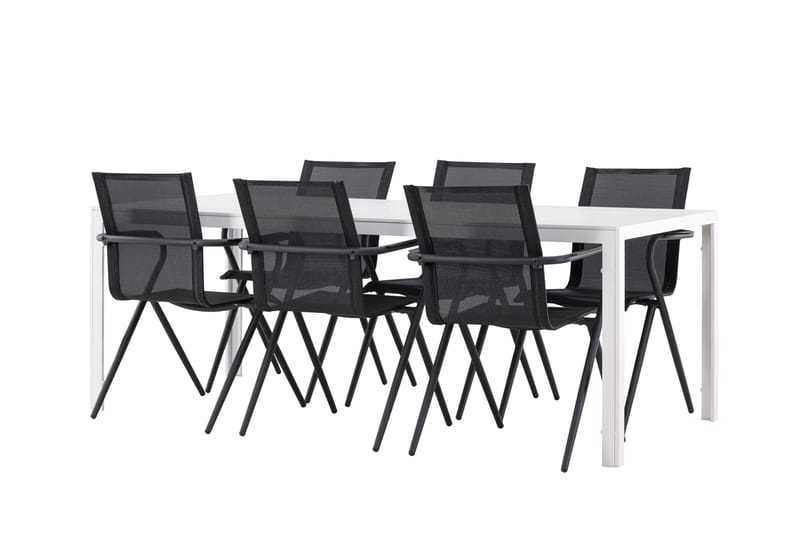 Break ruokailuryhmä 205 cm + 6 Alling-tuolia musta/valkoinen, undefined