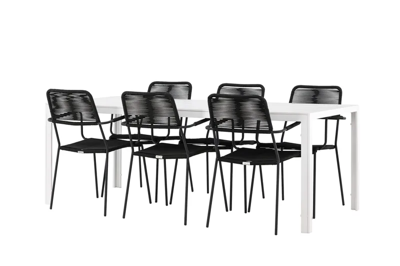 Break ruokailuryhmä 205 cm + 6 Hochanas-tuolia musta/ruskea, undefined