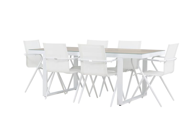 Merlo ruokailuryhmä 200 cm + 6 Alling-tuolia valkoinen, undefined