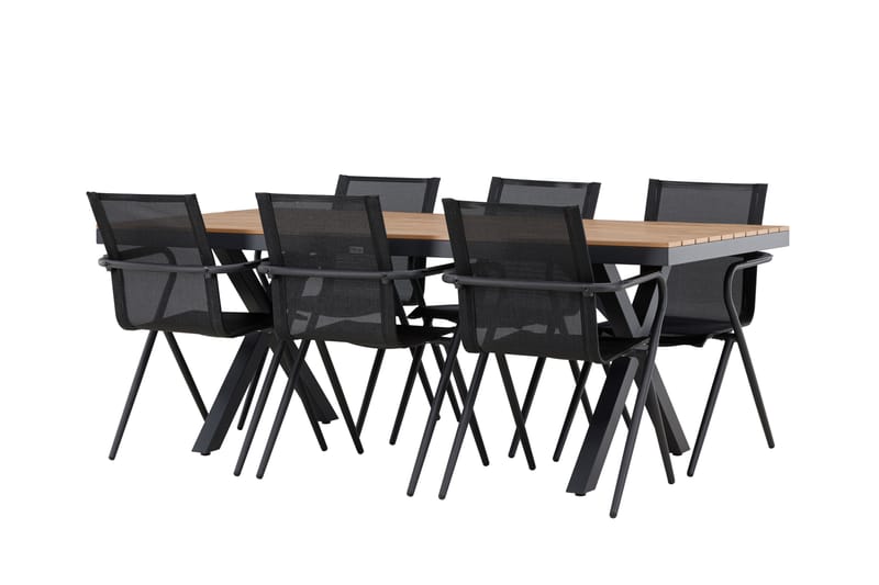 Garcia ruokailuryhmä 200 cm + 6 Alling-tuolia musta, undefined
