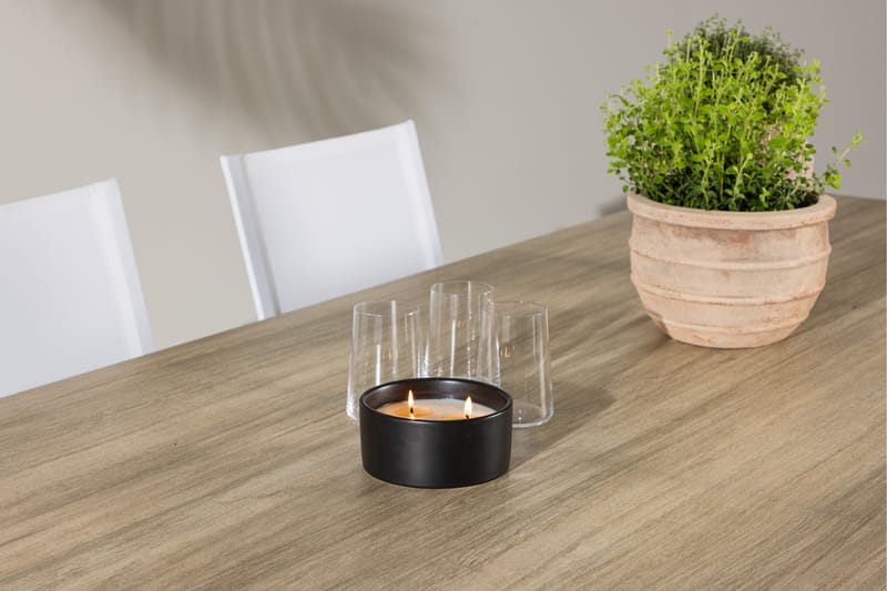 Merlo ruokailuryhmä 200 cm + 6 Alling-tuolia valkoinen - Puutarhakalusteet - Ulkoryhmä - Ruokailuryhmät ulos