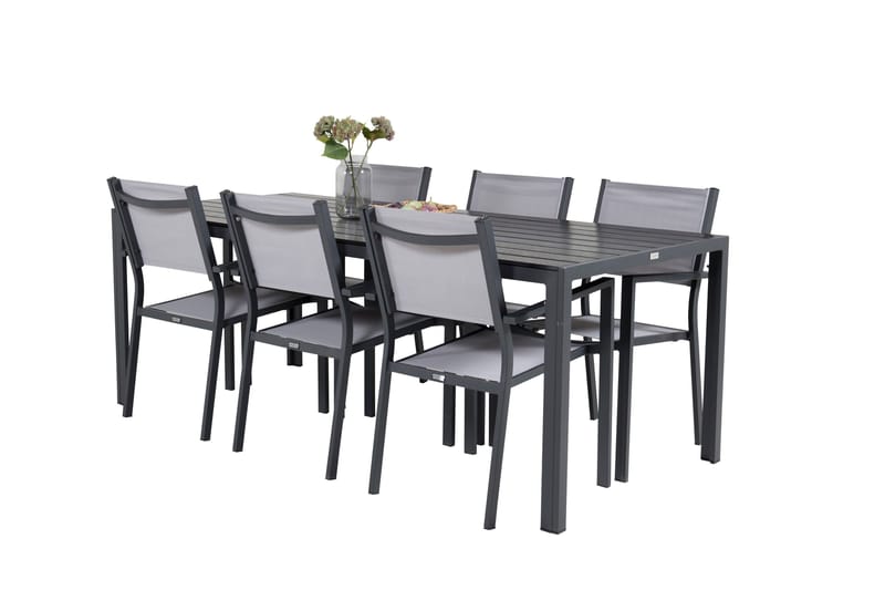 Break Ruokailuryhmä + 6 tuolia - Musta - Puutarhakalusteet - Ulkoryhmä - Ruokailuryhmät ulos