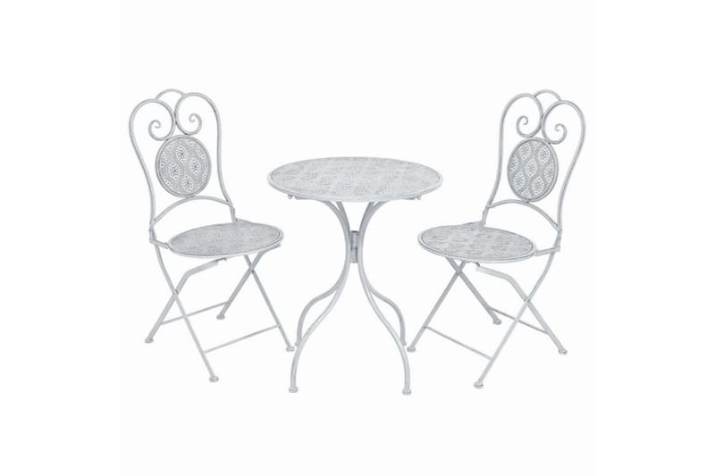3-osainen bistrosarja teräs harmahtavan valkoinen - Valkoinen - Puutarhakalusteet - Ulkoryhmä - Cafe-ryhmä