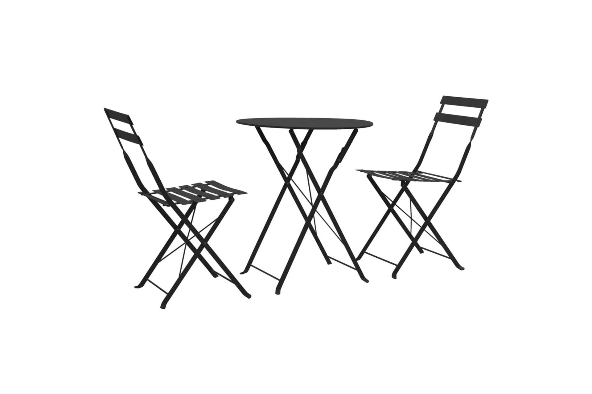 3-osainen Bistrosarja Teräs musta - Musta - Puutarhakalusteet - Ulkoryhmä - Cafe-ryhmä