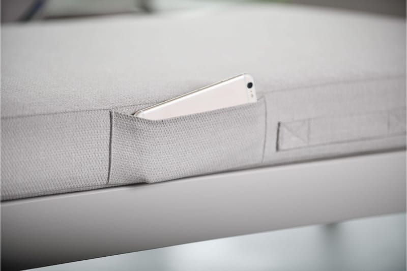 Aurinkosänky Portals Pehmusteella - Valkoinen / Puu - Puutarhakalusteet - Puutarhatuoli - Aurinkosänky & aurinkovaunu