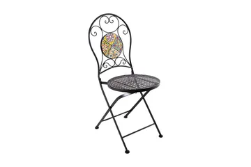 Balkongset Morocco Bord Och 2 Stolar Mosaik Black, Multicolor - Puutarhakalusteet - Ulkoryhmä - Cafe-ryhmä