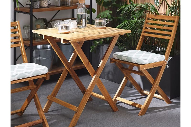 Fiji Parvekepöytä ja 2 tuolia Ruskea/minttu - Puutarhakalusteet - Ulkoryhmä - Cafe-ryhmä