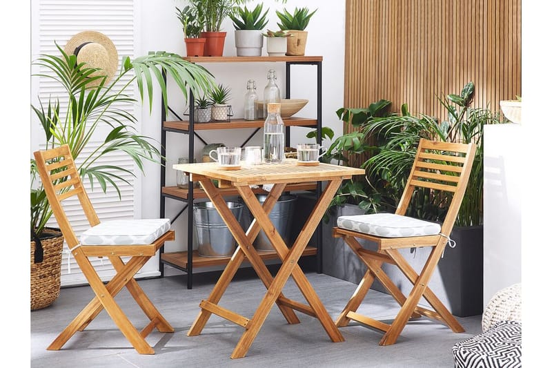 Fiji Parvekepöytä ja 2 tuolia Ruskea/minttu - Puutarhakalusteet - Ulkoryhmä - Cafe-ryhmä