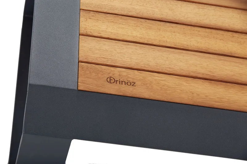 Kahvilasetti Lassento 197 cm + 3:n ist Sohva + 2 nojatuolia - Keltainen/harmaa/musta - Puutarhakalusteet - Ulkoryhmä - Cafe-ryhmä