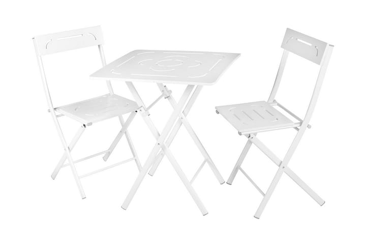 Kahvilasetti Riotorto 60 cm kukkakuvio + 2 tuolia - Valkoinen - Parvekesetti - Cafe-ryhmä