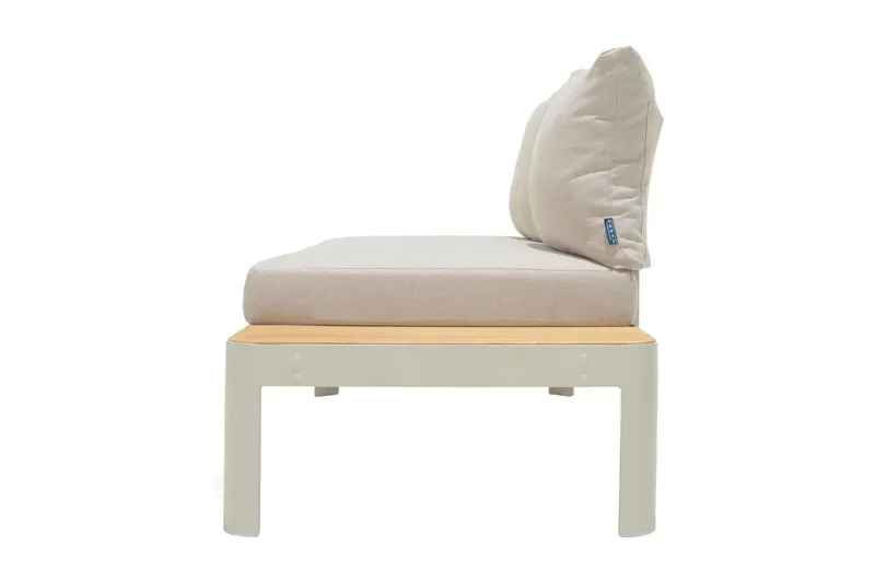 Oleskeluryhmä Portals 2: n ist - Valkoinen/Tiikki - Puutarhakalusteet - Parveke - Parvekekalusteet - Parvekesetti