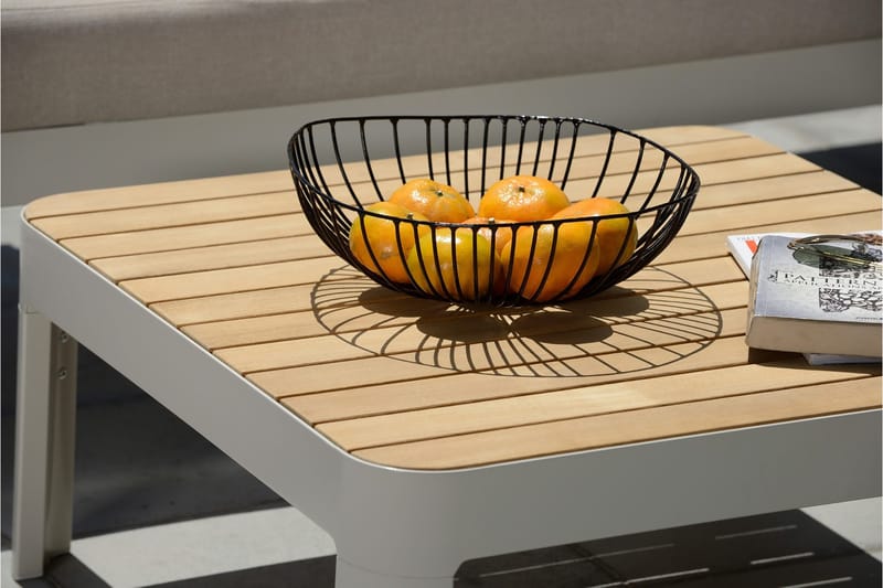 Oleskeluryhmä Portals 2: n ist - Valkoinen/Tiikki - Puutarhakalusteet - Parveke - Parvekekalusteet - Parvekesetti