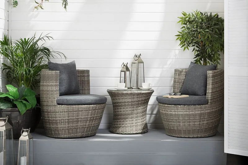 Parvekekalustesetti Capri 54 cm - Harmaa - Puutarhakalusteet - Ulkoryhmä - Cafe-ryhmä