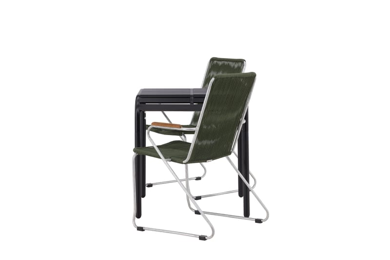 Parvekeryhmä Borneo 70 cm 2 Bois tuolia - Vihreä/Musta - Puutarhakalusteet - Parveke - Parvekekalusteet - Parvekesetti