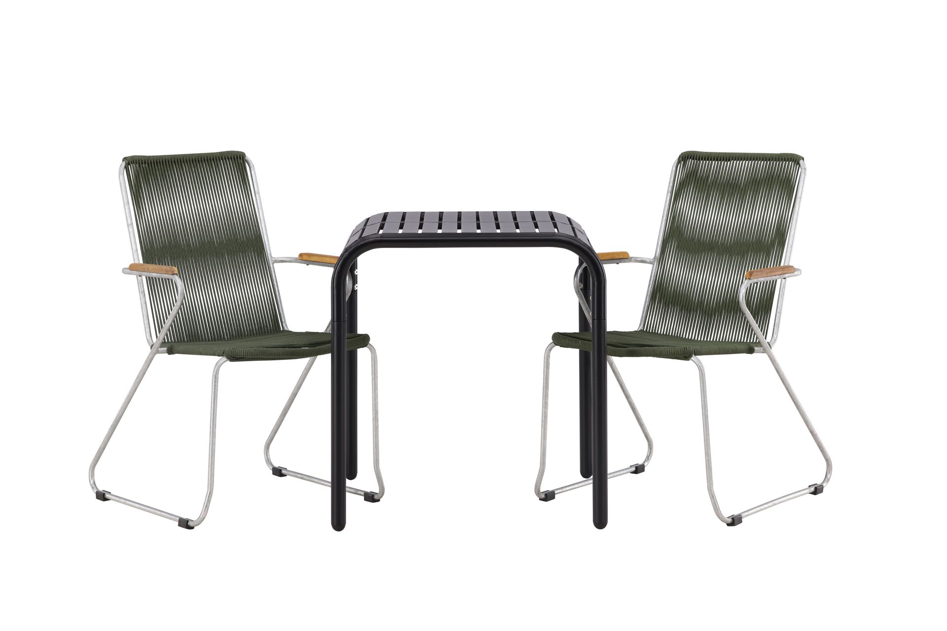 Parvekeryhmä Borneo 70 cm 2 Bois tuolia - Vihreä/Musta - Puutarhakalusteet - Parveke - Parvekekalusteet - Parvekesetti