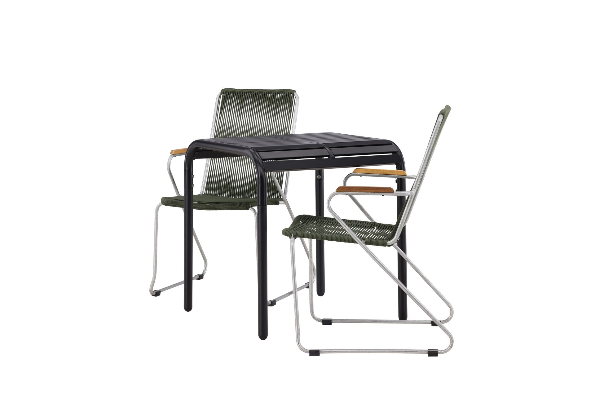 Parvekeryhmä Borneo 70 cm 2 Bois tuolia - Vihreä/Musta - Puutarhakalusteet - Parveke - Parvekekalusteet - Parvekesetti