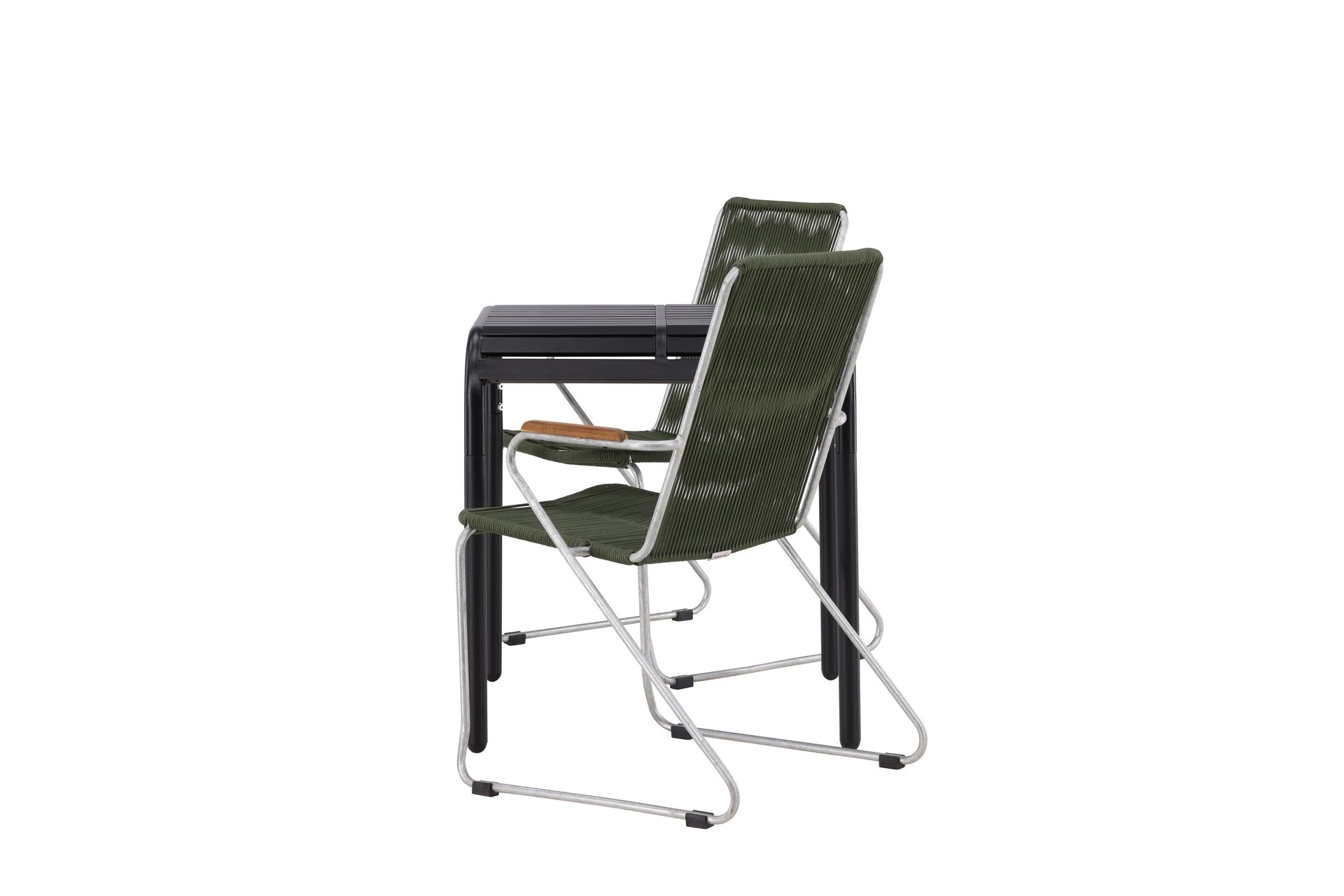 Parvekeryhmä Borneo 70 cm 2 Bois tuolia - Vihreä/Musta - Puutarhakalusteet - Parveke - Parvekekalusteet - Parvekesetti