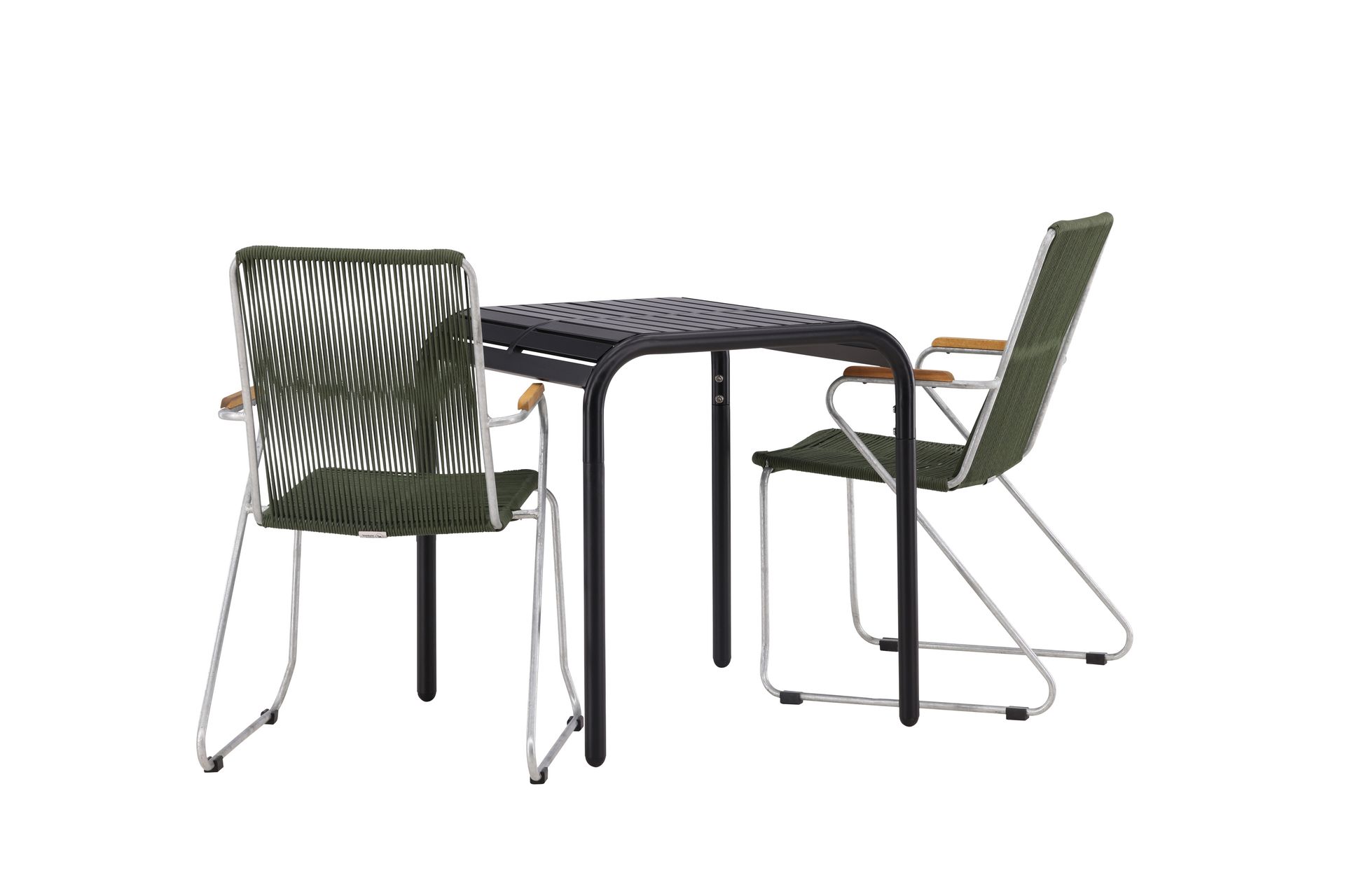 Parvekeryhmä Borneo 70 cm 2 Bois tuolia - Vihreä/Musta - Puutarhakalusteet - Parveke - Parvekekalusteet - Parvekesetti