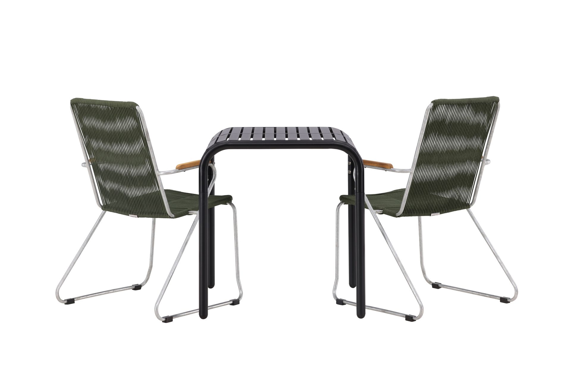 Parvekeryhmä Borneo 70 cm 2 Bois tuolia - Vihreä/Musta - Puutarhakalusteet - Parveke - Parvekekalusteet - Parvekesetti