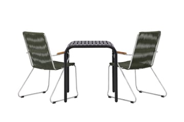 Parvekeryhmä Borneo 70 cm 2 Bois tuolia - Vihreä/Musta - Puutarhakalusteet - Parveke - Parvekekalusteet - Parvekesetti