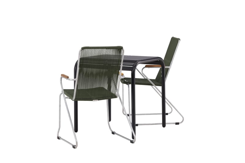 Parvekeryhmä Borneo 70 cm 2 Bois tuolia - Vihreä/Musta - Puutarhakalusteet - Parveke - Parvekekalusteet - Parvekesetti