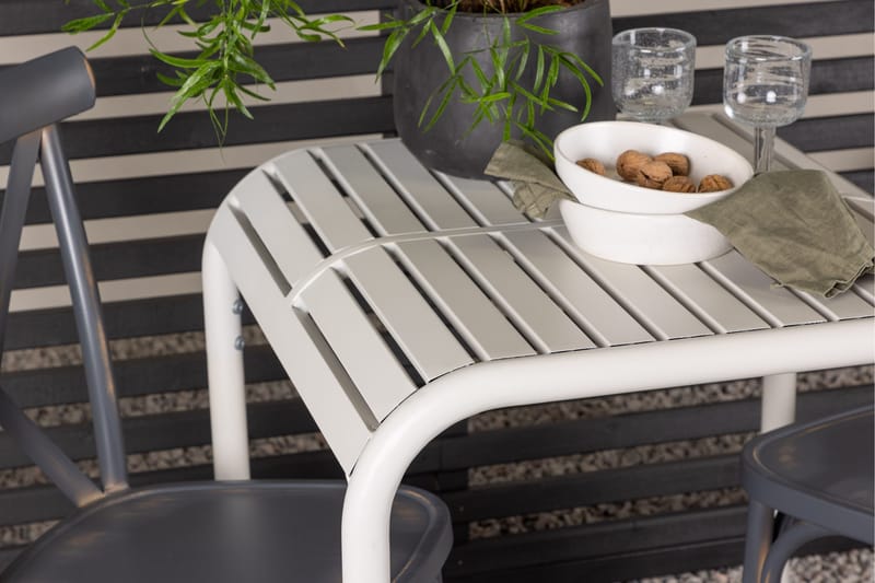 Parvekeryhmä Borneo 70 cm 2 Tablas tuolia - Tummanharmaa/Beige - Puutarhakalusteet - Parveke - Parvekekalusteet - Parvekesetti