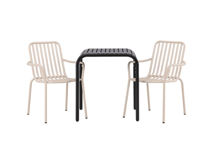 Parvekeryhmä Borneo 70 cm 2 Peking tuolia - Beige/Musta - Parvekesetti - Cafe-ryhmä