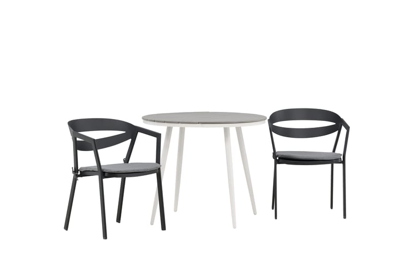 Parvekeryhmä Break Pyöreä 90 cm 2 Slit ruokatuolia - Musta/Harmaa - Puutarhakalusteet - Parveke - Parvekekalusteet - Parvekesetti