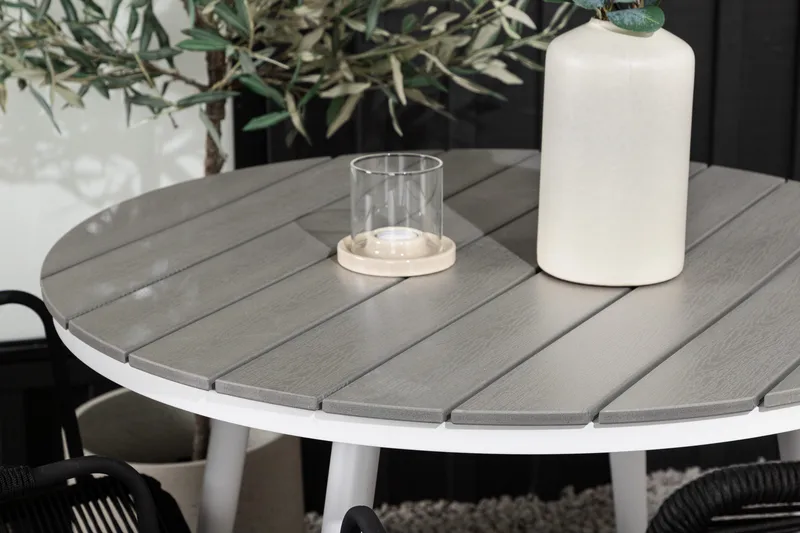 Parvekeryhmä Break Pyöreä 90 cm 2 Lindos tuolia - Musta/Harmaa - Puutarhakalusteet - Parveke - Parvekekalusteet - Parvekesetti