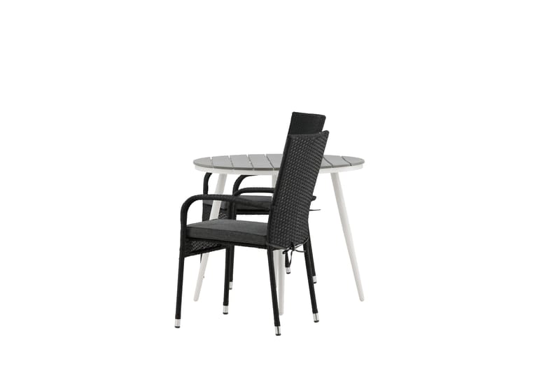 Parvekeryhmä Break Pyöreä 90 cm 2 Anna ruokatuolia - Musta/Harmaa - Puutarhakalusteet - Parveke - Parvekekalusteet - Parvekesetti