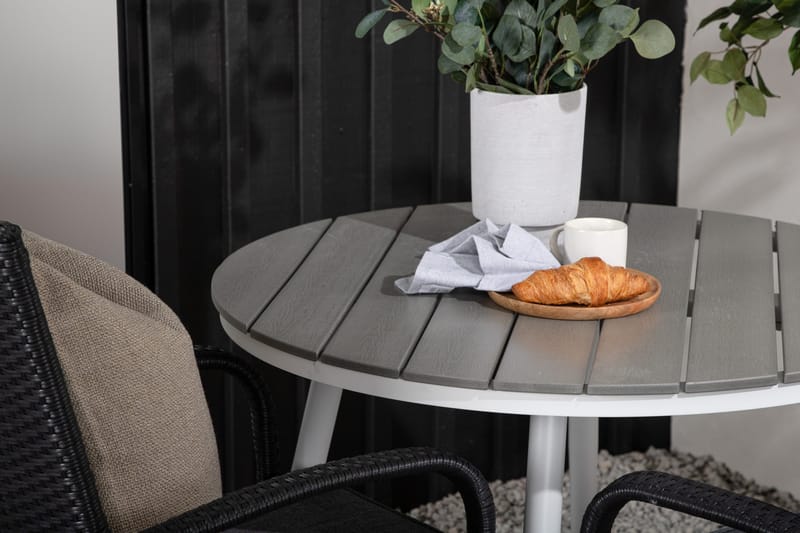 Parvekeryhmä Break Pyöreä 90 cm 2 Anna ruokatuolia - Musta/Harmaa - Puutarhakalusteet - Parveke - Parvekekalusteet - Parvekesetti