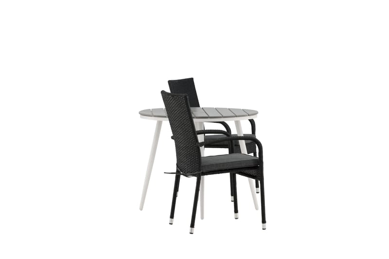Parvekeryhmä Break Pyöreä 90 cm 2 Anna ruokatuolia - Musta/Harmaa - Puutarhakalusteet - Parveke - Parvekekalusteet - Parvekesetti