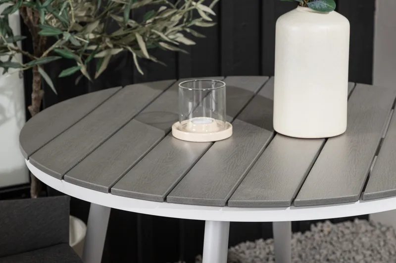 Parvekeryhmä Break Pyöreä 90 cm 2 Spoga ruokatuolia - Valkoinen/Harmaa - Puutarhakalusteet - Parveke - Parvekekalusteet - Parvekesetti