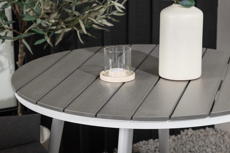 Parvekeryhmä Break Pyöreä 90 cm 2 Spoga ruokatuolia - Valkoinen/Harmaa - Puutarhakalusteet - Parveke - Parvekekalusteet - Parvekesetti