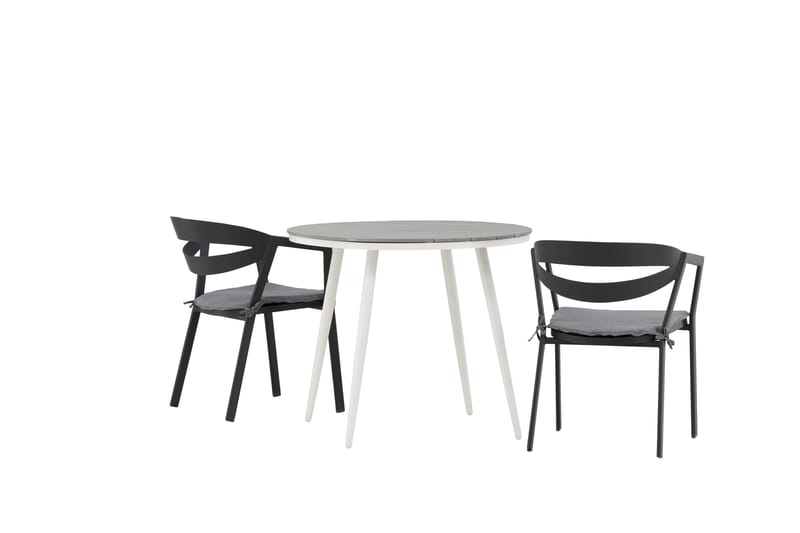 Parvekeryhmä Break Pyöreä 90 cm 2 Slit ruokatuolia - Musta/Harmaa - Puutarhakalusteet - Parveke - Parvekekalusteet - Parvekesetti