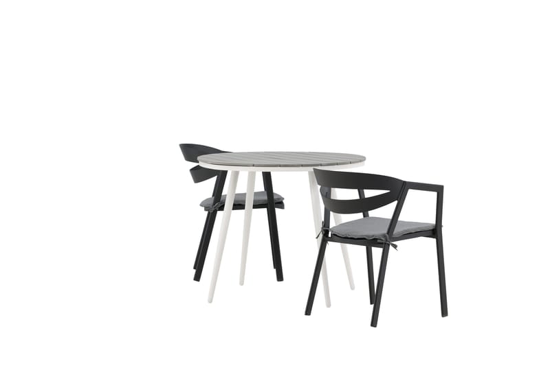 Parvekeryhmä Break Pyöreä 90 cm 2 Slit ruokatuolia - Musta/Harmaa - Puutarhakalusteet - Parveke - Parvekekalusteet - Parvekesetti