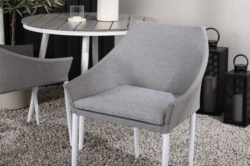 Parvekeryhmä Break Pyöreä 90 cm 2 Spoga ruokatuolia - Valkoinen/Harmaa - Puutarhakalusteet - Parveke - Parvekekalusteet - Parvekesetti