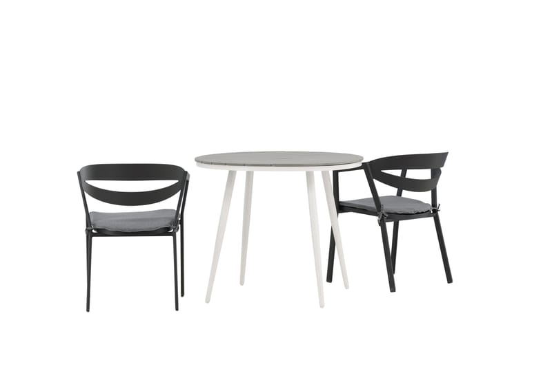 Parvekeryhmä Break Pyöreä 90 cm 2 Slit ruokatuolia - Musta/Harmaa - Puutarhakalusteet - Parveke - Parvekekalusteet - Parvekesetti