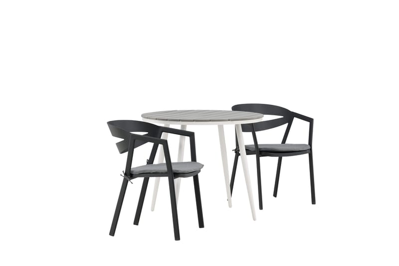 Parvekeryhmä Break Pyöreä 90 cm 2 Slit ruokatuolia - Musta/Harmaa - Puutarhakalusteet - Parveke - Parvekekalusteet - Parvekesetti