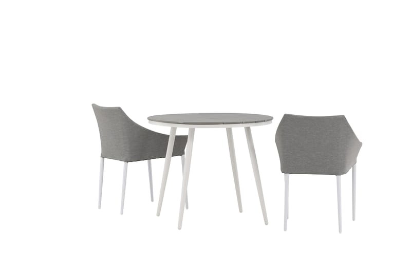 Parvekeryhmä Break Pyöreä 90 cm 2 Spoga ruokatuolia - Valkoinen/Harmaa - Puutarhakalusteet - Parveke - Parvekekalusteet - Parvekesetti