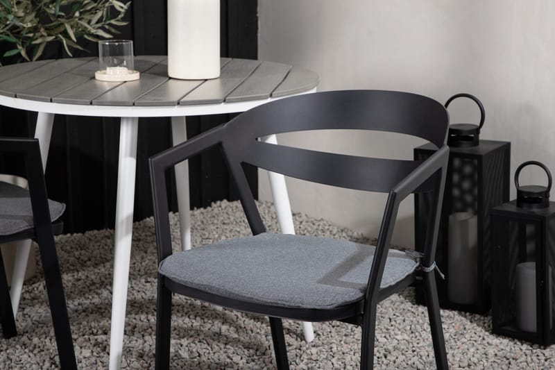 Parvekeryhmä Break Pyöreä 90 cm 2 Slit ruokatuolia - Musta/Harmaa - Puutarhakalusteet - Parveke - Parvekekalusteet - Parvekesetti