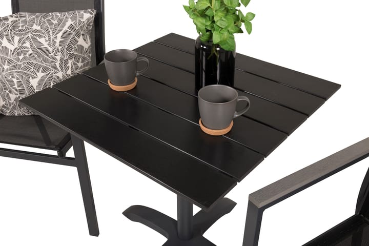 Parvekeryhmä Colorado 70 cm 2 Parma tuolia Musta - Venture Home - Parvekesetti - Cafe-ryhmä