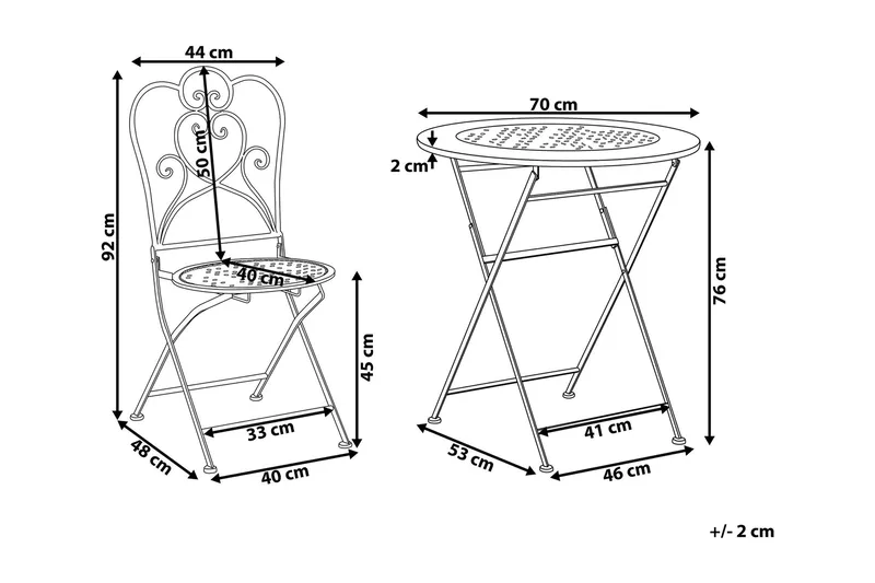 Parvekeryhmä Dovidio - Beige - Puutarhakalusteet - Ulkoryhmä - Cafe-ryhmä