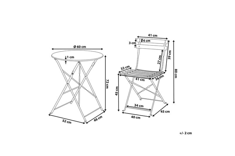 Parvekeryhmä Fiori 45,5 cm - Puutarhakalusteet - Ulkoryhmä - Cafe-ryhmä