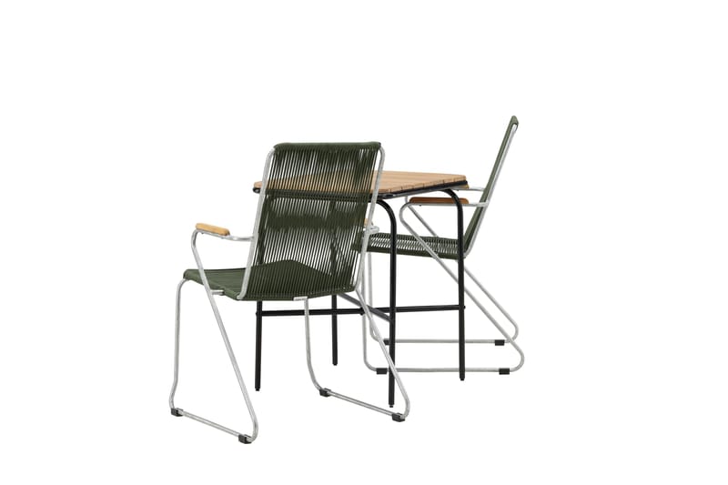 Parvekeryhmä Holmbeck 70 cm 2 Bois tuolia - Vihreä/Ruskea - Puutarhakalusteet - Parveke - Parvekekalusteet - Parvekesetti