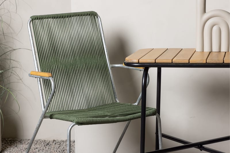 Parvekeryhmä Holmbeck 70 cm 2 Bois tuolia - Vihreä/Ruskea - Puutarhakalusteet - Parveke - Parvekekalusteet - Parvekesetti