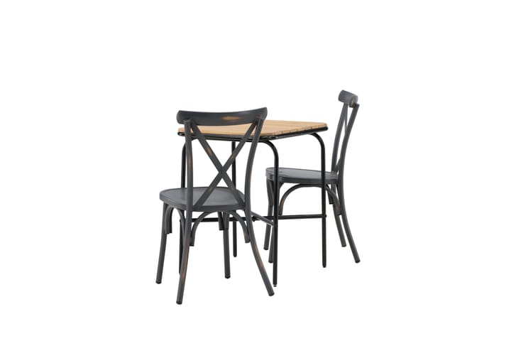 Parvekeryhmä Holmbeck 70 cm 2 Tablas tuolia - Tummanharmaa/Ruskea - Parvekesetti - Cafe-ryhmä
