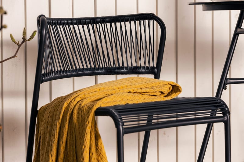 Parvekeryhmä Lamborg 120 cm Soikea 2 tuolia - Lasi/Musta - Puutarhakalusteet - Ulkoryhmä - Cafe-ryhmä